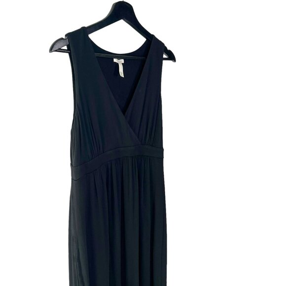 Soma Black Teal Colorblock High Low Sleeveless V Neck Dress Medium - Picture 2 of 11